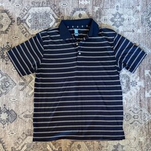 PGA Tour Navy Polo with White Stripes